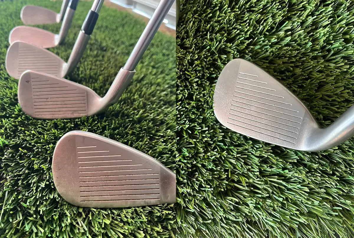 Todd's clubs before and after a no-soak clean.